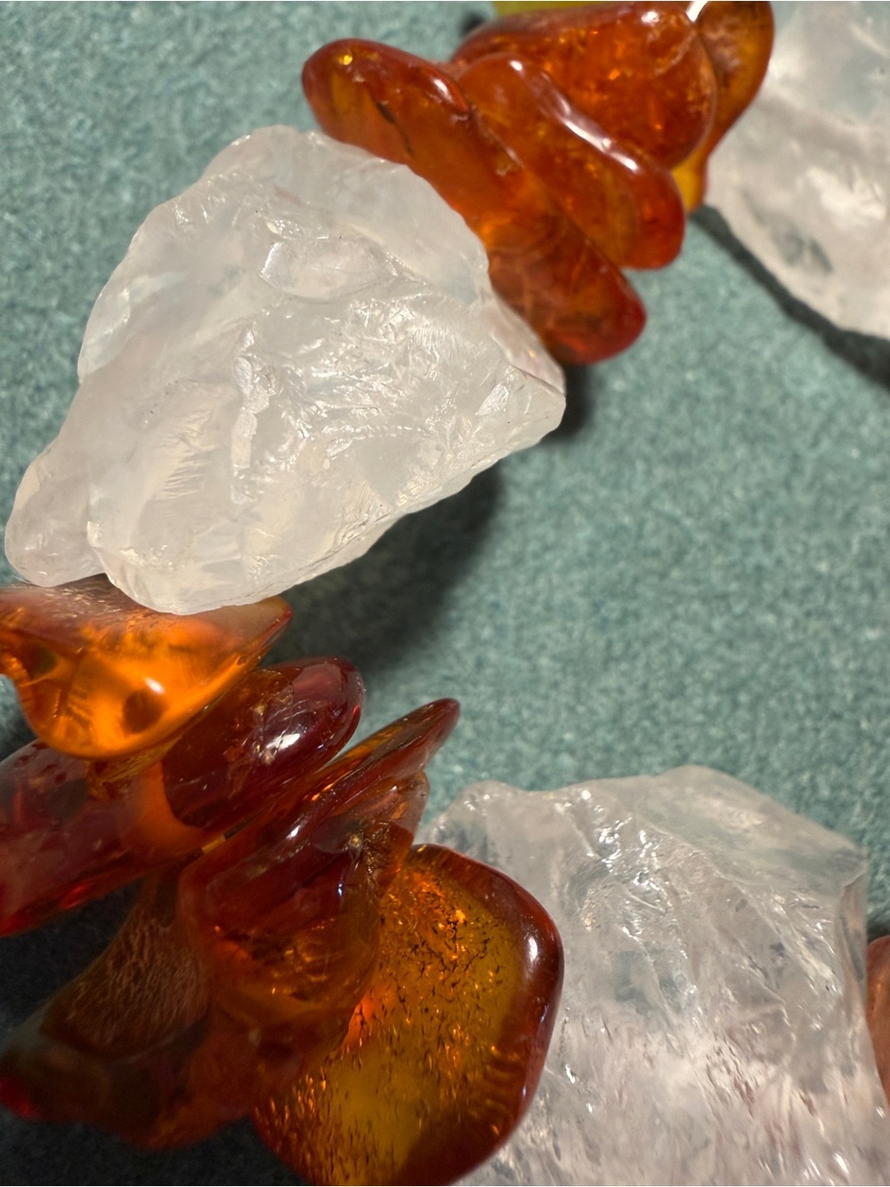 Amber and Quartz Bracelet - Picture 2 of 2